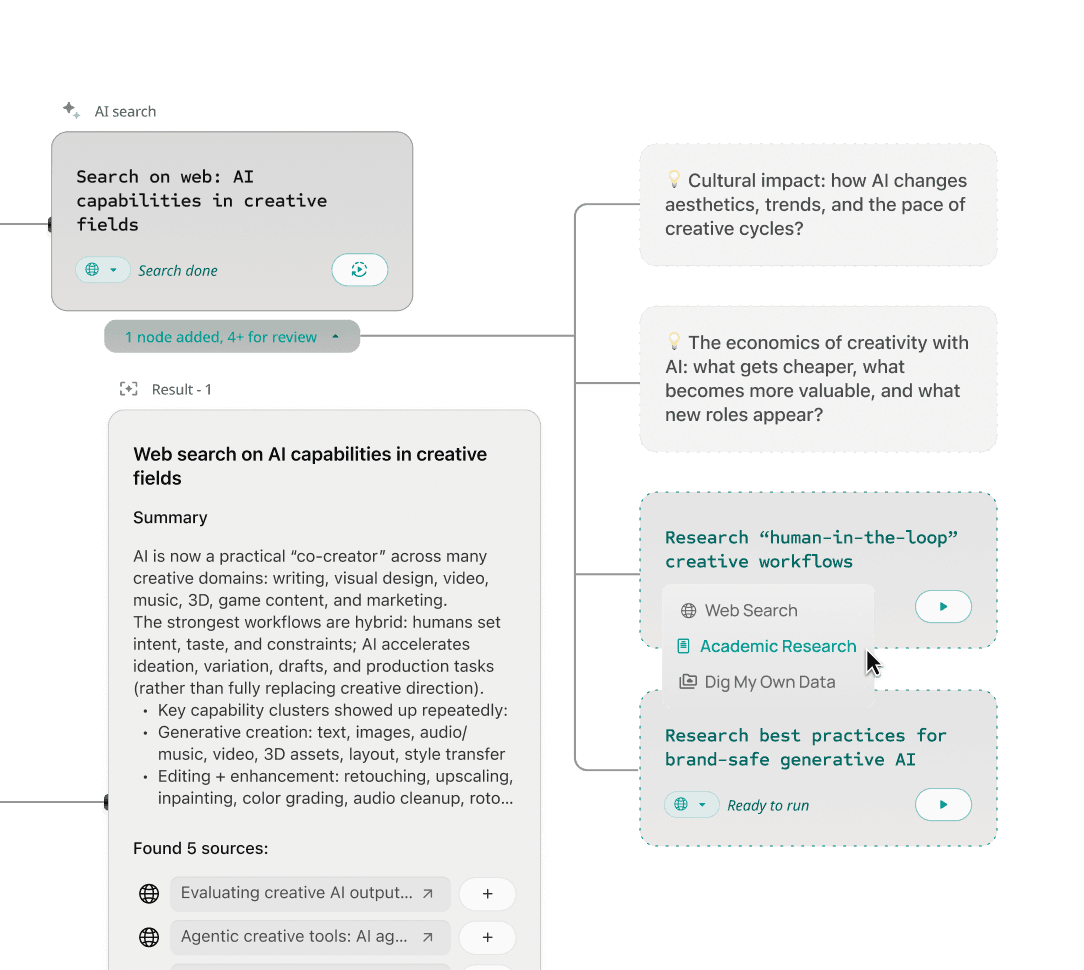 Run agents and get cited answers